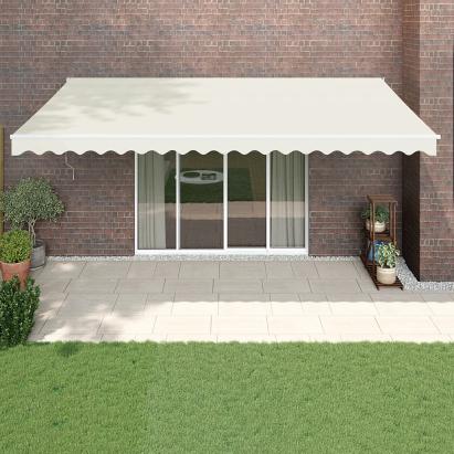 Copertină retractabilă, crem, 5x3 m, textil și aluminiu GartenMobel Dekor