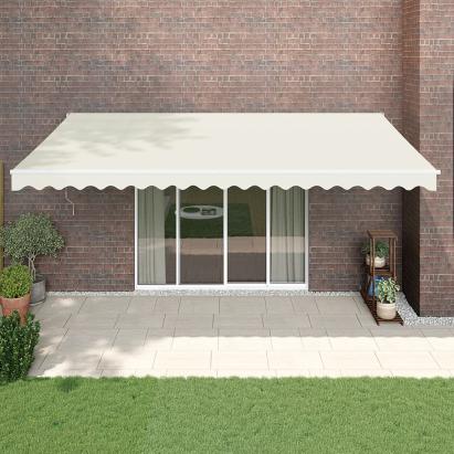 Copertină retractabilă automată, crem, 5x3 m GartenMobel Dekor