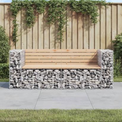 Bancă de grădină, design gabion, 184x71x65,5 cm, lemn masiv pin GartenMobel Dekor