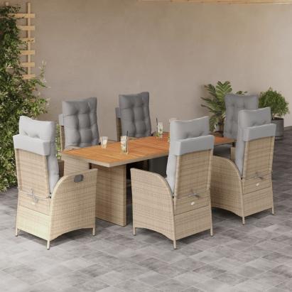 Set mobilier pentru grădină, 7 piese, cu perne, bej, poliratan GartenMobel Dekor