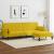 Canapea extensibilă cu taburet, 2 locuri, galben, catifea GartenMobel Dekor
