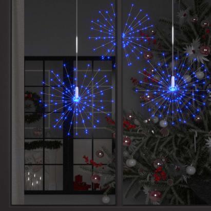 Lampă cu artificii de Crăciun, 140 LED-uri, albastru, 20 cm GartenMobel Dekor