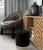 Taburet rotund, tapitat cu stofa, sarcina 100 kg, 35x40 cm, negru Household NewTrend