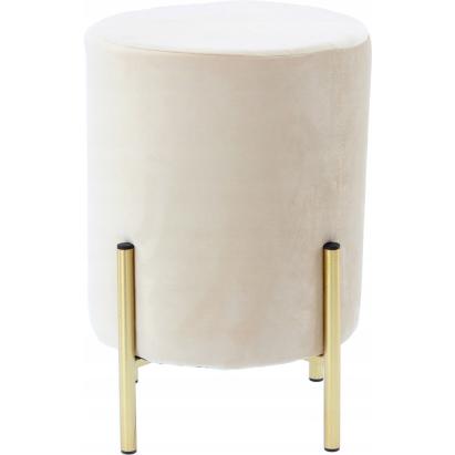 Taburet rotund, tapitat cu stofa, picioare otel, sarcina 100kg, 28x42cm, crem Household NewTrend