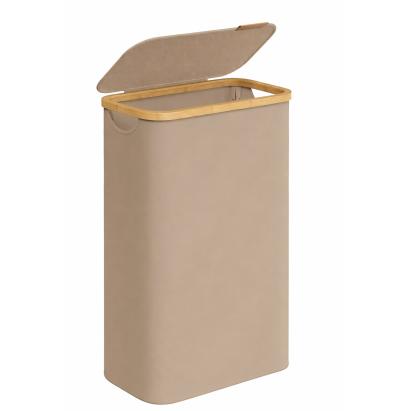SONGMICS Cos rufe slim pentru spatii inguste, sac detasabil, 65 litri, 42x23x71 cm, maro bej Household NewTrend