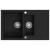 Chiuvetă de bucătărie din granit cu două cuve, negru  GartenMobel Dekor