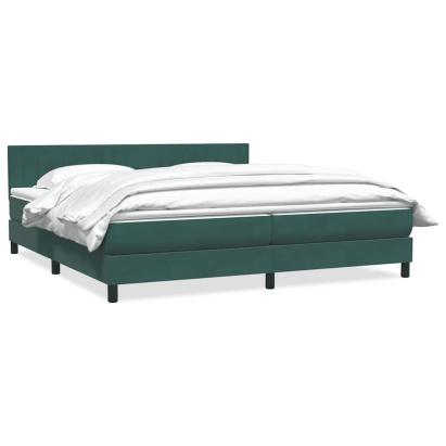 Pat box spring cu saltea, verde închis, 180x220 cm, catifea GartenMobel Dekor