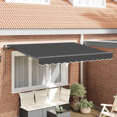Cortina Retractabilă Manual Antracit 250 x 200 cm țesătură GartenMobel Dekor