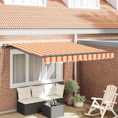 Cortina Retractabilă Manual Galben și portocalie 350 x 250 cm GartenMobel Dekor