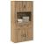 Highboard stejar artizanal 80 x 33 x 150 cm Lemn compozit GartenMobel Dekor