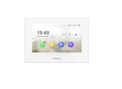 Videointerfon de interior Hikvision DS-KH6320Y-WTE2, 7 inch, aparent, 2 fire, Alb SafetyGuard Surveillance