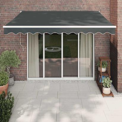 Copertină retractabilă automată, antracit, 3x2,5 m GartenMobel Dekor