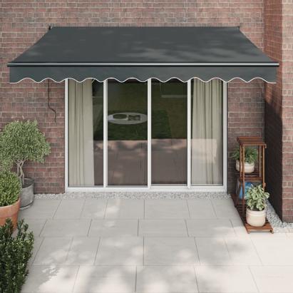 Copertină retractabilă automată, antracit, 3x2,5 m GartenMobel Dekor