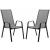 Set 2 scaune de gradina cu cadru metalic, stivuibile, 55x72x96cm, gri Household NewTrend
