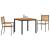 Set de masă pentru grădină 3 pcs Gri și Brown poliratan GartenMobel Dekor