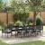 Set de masă pentru grădină cu pernă 9 pcs Negru poliratan GartenMobel Dekor