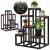Suport pentru flori cu 6 polite din lemn, structura metal, 51x34x68 cm, negru Household NewTrend