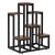 Suport pentru flori cu 6 polite din lemn, structura metal, 51x34x68 cm, negru Household NewTrend