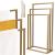 Suport metalic de baie pentru prosoape, cu 3 standuri, 86 cm, auriu mat Household NewTrend