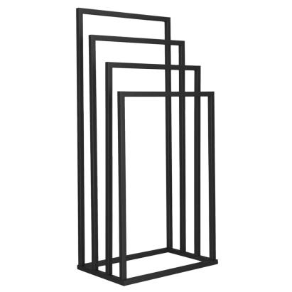 Suport metalic de baie pentru prosoape, cu 4 standuri, 96 cm, negru Household NewTrend