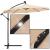 Umbrela de gradina cu brat lateral banana, iluminare LED, cu husa, 300cm, crem Household NewTrend