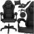 Scaun birou pentru gaming, ergonomic, suport lombar si tetiera, 114-123x55x50 cm, negru Household NewTrend