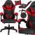 Scaun birou pentru gaming, ergonomic, suport lombar si tetiera, 114-123x55x50 cm, negru si rosu Household NewTrend