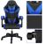 Scaun birou pentru gaming, ergonomic, suport lombar si tetiera, 114-123x55x50 cm, negru si albastru Household NewTrend