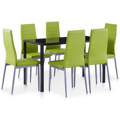 Set mobilier de bucătărie, 7 piese, verde GartenMobel Dekor