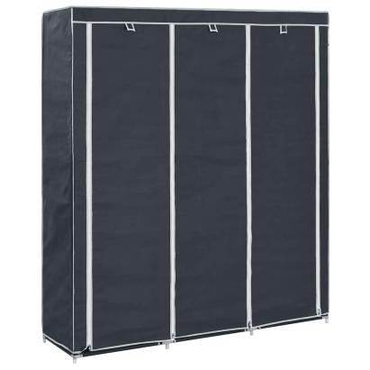 Dulap cu bare și compartimente, negru, 150x45x175 cm GartenMobel Dekor