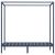 Cadru pat cu baldachin, gri, 90x200 cm, lemn masiv de pin GartenMobel Dekor