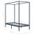 Cadru pat cu baldachin, gri, 90x200 cm, lemn masiv de pin GartenMobel Dekor