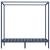 Cadru pat cu baldachin, gri, 100x200 cm, lemn masiv de pin GartenMobel Dekor