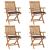 Scaune de grădină pliabile cu perne, 4 buc., lemn masiv de tec GartenMobel Dekor