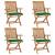 Scaune grădină pliabile cu perne, 4 buc, lemn masiv tec GartenMobel Dekor
