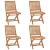 Scaune grădină pliabile cu perne, 4 buc, lemn masiv tec GartenMobel Dekor