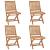 Scaune grădină pliabile cu perne, 4 buc, lemn masiv tec GartenMobel Dekor