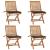 Scaune grădină pliabile cu perne, 4 buc, lemn masiv de tec GartenMobel Dekor
