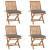 Scaune grădină pliabile cu perne, 4 buc, lemn masiv tec GartenMobel Dekor