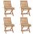 Scaune grădină pliabile cu perne, 4 buc, lemn masiv tec GartenMobel Dekor