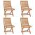Scaune grădină pliabile cu perne, 4 buc, lemn masiv tec GartenMobel Dekor