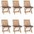 Scaune de grădină pliabile cu perne, 6 buc., lemn masiv de tec GartenMobel Dekor