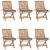Scaune grădină pliabile cu perne, 6 buc, lemn masiv tec GartenMobel Dekor