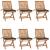 Scaune grădină pliabile cu perne, 6 buc, lemn masiv tec GartenMobel Dekor