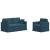 Canapea 2 pcs albastru 158 x 78 x 80 cm Catifea GartenMobel Dekor