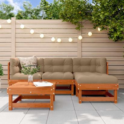 Set de lounge pentru grădină 15 pcs Maro Ceară GartenMobel Dekor