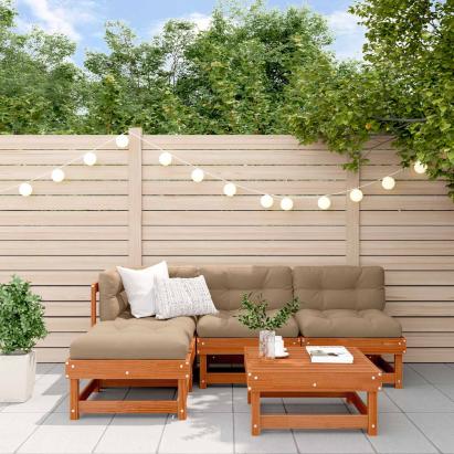 Set de lounge pentru grădină 5 pcs Maro Ceară Lemn masiv de pin GartenMobel Dekor