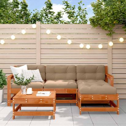 Set de lounge pentru grădină 5 pcs Maro Ceară Lemn masiv de pin GartenMobel Dekor