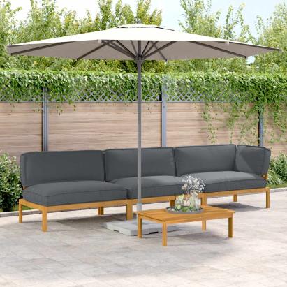 Set de canapea cu pernă 4 pcs Antracit Lemn Solid de Acacia GartenMobel Dekor