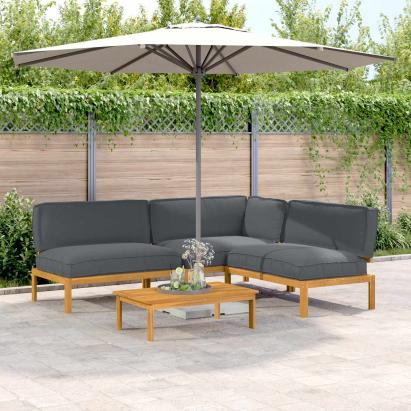 Set de canapea cu pernă 4 pcs Antracit Lemn Solid de Acacia GartenMobel Dekor